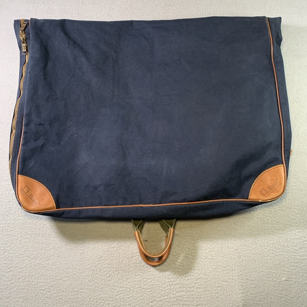 Vintage LL Bean Brown Canvas Signature Travel Garment Bag